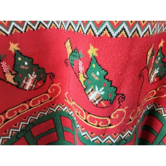 Ladies Ugly Christmas Sweater Reindeer Stockings Gift Sleigh Holiday Party XL - Picture 5 of 7